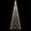 vidaXL Albero di Natale con Palo in Metallo 500 LED Bianco Freddo 5 m