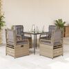 vidaXL Set da Pranzo da Giardino 5 pz con Cuscini Beige in Polyrattan