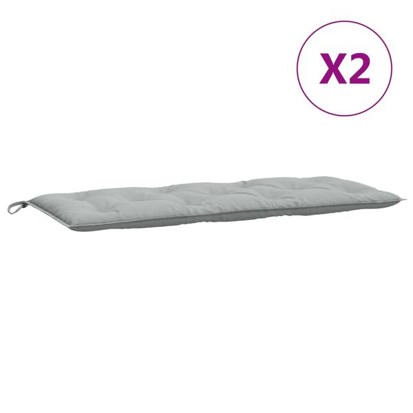 vidaXL Cuscini Panca Giardino 2pz Grigio Chiaro Mélange 120x50x7cm