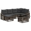 vidaXL Set Divano da Giardino 7 pz Grigio e Grigio Scuro polyrattan