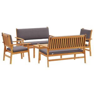 vidaXL Set Divano da Giardino 5 pz 4-Numero di posti Marrone
