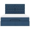 vidaXL Struttura Letto Pouf con Materasso Blu 140x190 cm in Tessuto