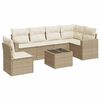 vidaXL Set Divani da Giardino 7 pz con Cuscini Beige in Polyrattan