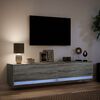 vidaXL Mobile TV a Parete con LED Grigio Sonoma 180x31x38 cm