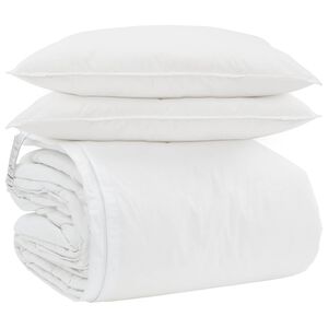 vidaXL Set di Piumoni con cuscino 3 pcs Bianco Piuma d'anatra
