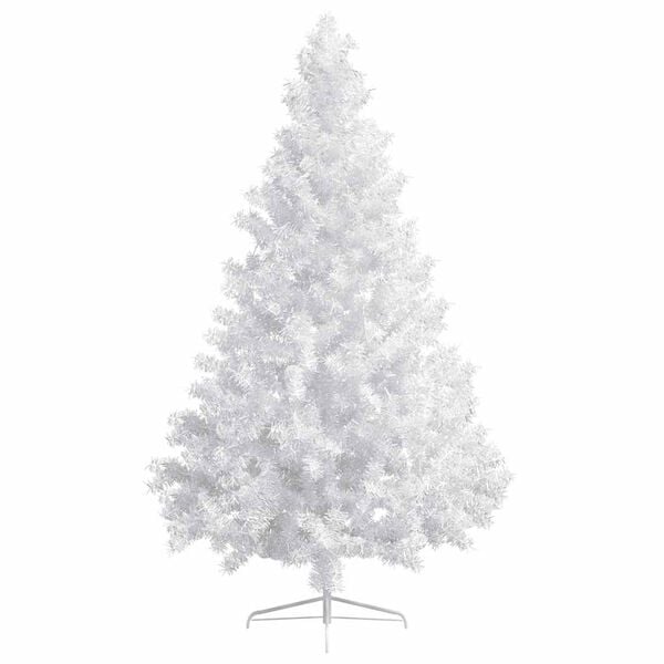 vidaXL Set Albero Natale Artificiale a Metà LED Palline Bianco 210cm