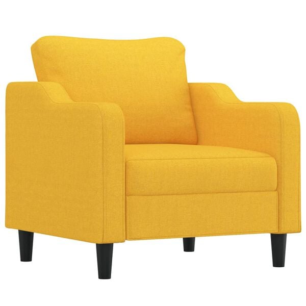 vidaXL Poltrona Giallo Chiaro 60 cm in Tessuto