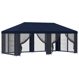vidaXL Gazebo con pareti laterali 6 x 3 m Blu Poliestere e Acciaio 190