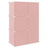 vidaXL Scaffale Portaoggetti per Bambini con 6 Cubi Rosa in PP