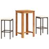 vidaXL Set Bar da Giardino 3 pz Marrone in Legno Acacia e Polyrattan