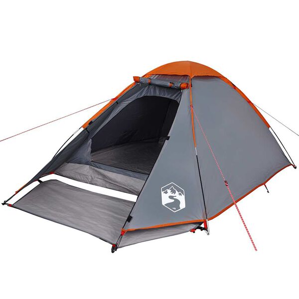 vidaXL Tenda da Campeggio a Cupola 2 Persone Grigio e Arancione