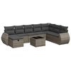 vidaXL Set Divano da Giardino 9 pz con Cuscini Grigio in Polyrattan