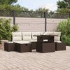 vidaXL Set Divano da Giardino con cuscino 7 pcs Marrone Poly Rattan