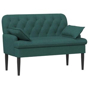 vidaXL Loveseat con bottoni imbottiti Verde Scuro 111 x 68 x 80 cm