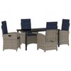 vidaXL Set da Pranzo per Giardino con cuscino 5 pcs Grigio polyrattan