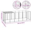 vidaXL Gabbia per Cani Argento 330x110x110 cm in Acciaio