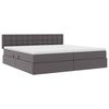 vidaXL Letto con contenitore e materasso Grigio 200 x 200 cm