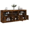 vidaXL Credenza con Luci LED Rovere Fumo 162x37x67 cm