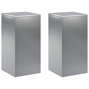 vidaXL Supporto per piante 2 pcs Argento 30 x 30 x 60 cm Acciaio Inox