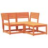 vidaXL Set Divani da Giardino 3 pz Marrone Cera Legno Massello Pino