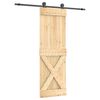 vidaXL Porta scorrevole Naturale e Nero 70 x 210 cm