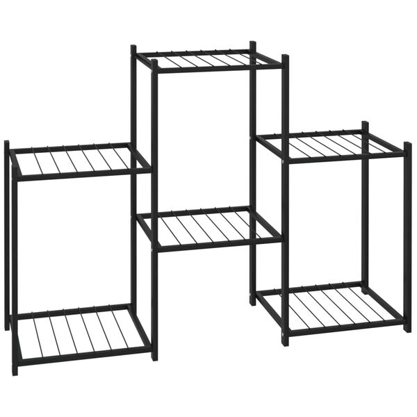 vidaXL Portafiori 83x25x60 cm Ferro Nero