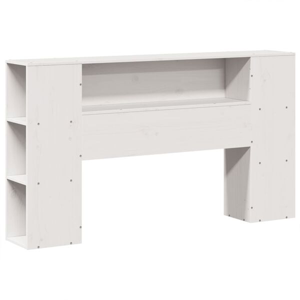 vidaXL Letto Libreria senza Materasso Bianco 135x190 cm Legno Massello