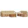 vidaXL Set di divani da esterno 6 pz Naturale e Beige