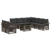 vidaXL Set Divano da Giardino 10 pz Grigio e Grigio Scuro polyrattan