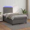 vidaXL Giroletto Molle con Materasso e LED Grigio 120x190cm Similpelle