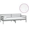 vidaXL Divano Letto con Materasso 90x200 cm Grigio in Legno di Pino