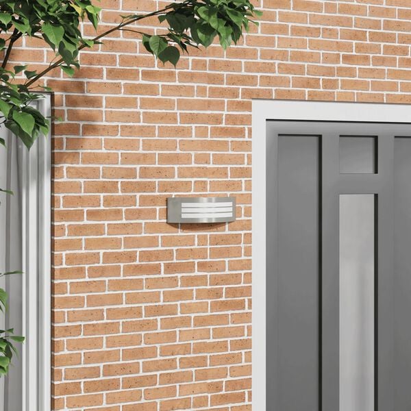 vidaXL Lampada da Parete Esterna Argento 32 x 10 x 10 cm