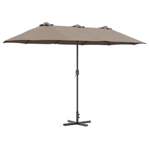 vidaXL Ombrello da giardino 370 x 197 x 239 cm Poliestere e Alluminio
