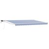 vidaXL Tenda retrattile manuale con LED Blu e Bianco 4,5 &times; 3 m