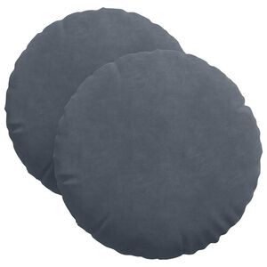 vidaXL Cuscini per Seduta 2 pcs Grigio scuro Ø 40 x 13 cm Velluto