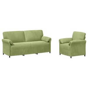 vidaXL Set di divani 2 pz Verde chiaro Velluto