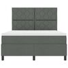 vidaXL Letto a molle con materasso Grigio scuro 160 x 200 cm Tessuto
