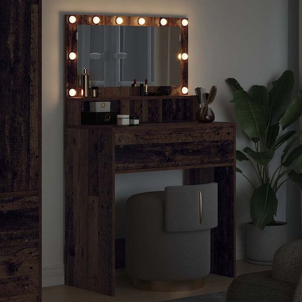 vidaXL Tavoli da Trucco per Camera da Letto con cassetto Legno vecchio