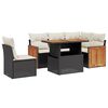 vidaXL Set Divano da Giardino 6 pz con Cuscini Nero in Polyrattan