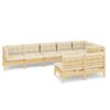 vidaXL Set Divani da Giardino 8 pz con Cuscini Crema Massello di Pino