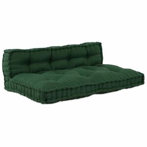 vidaXL Cuscino per Divano Pallet 2 pz Tessuto Verde 120 x 80 x 38 cm