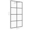 vidaXL Parete per Doccia Walk-in Vetro Trasparente ESG 100x195cm Nera