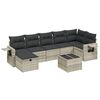 vidaXL Set Divano da Giardino 8pz con Cuscini Grigio Chiaro Polyrattan