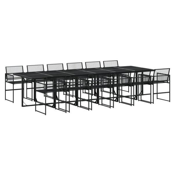 vidaXL Set da Pranzo da Giardino 13pz Nero in Polyrattan