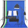 vidaXL Kit per Studio Fotografico con Set di Luci e Fondale