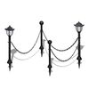 vidaXL Set Recinzione a Catena con 2 Lampioncini a LED e 2 Paletti