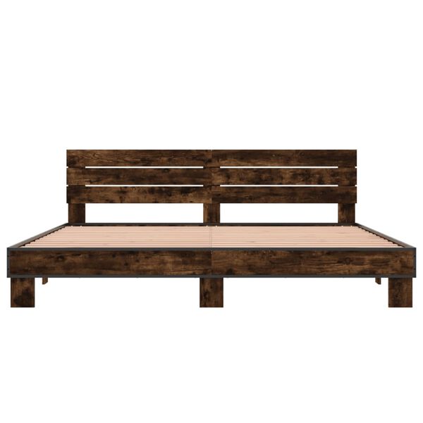 vidaXL Giroletto Rovere Fumo 200x200 cm in Legno Multistrato e Metallo