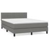 vidaXL Giroletto a Molle con Materasso Grigio Scuro 140x190 cm Tessuto