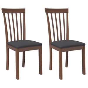 vidaXL Sedie da Pranzo con Cuscini 2pz Marrone Legno Massello di Hevea