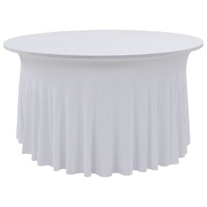 vidaXL Copertura Elastica per Tavolo con Gonna 2 pz 150x74 cm Bianco